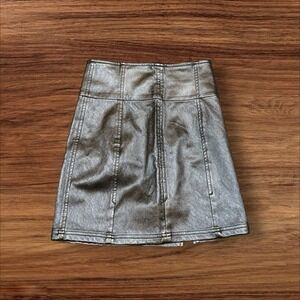 NWT Free‎ People Holding Onto A Dream Coated Mini Skirt Silver Size 2